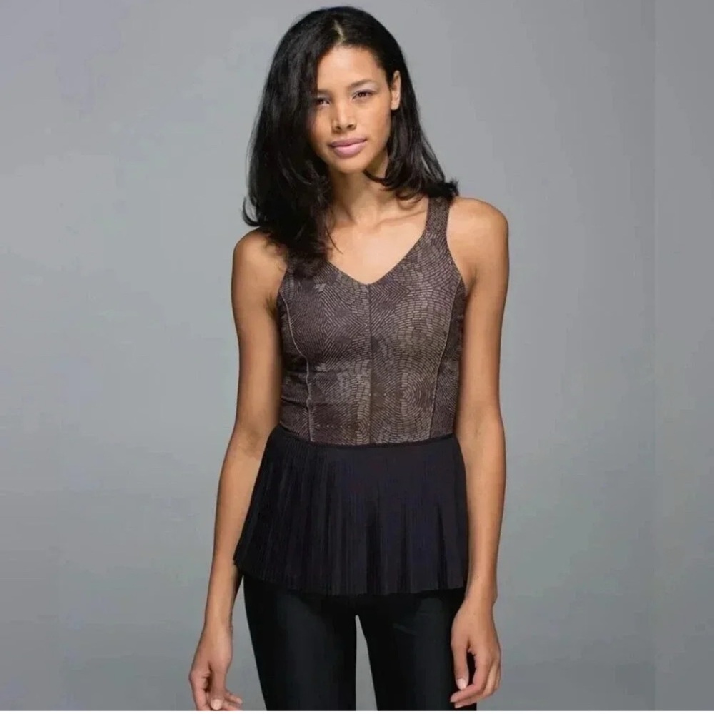 Lululemon City TankGolden Godess Cashew Multi / Black 6